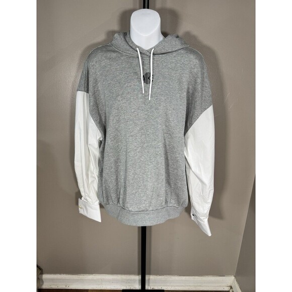 Nike logo Hoodie Oversized Grey With Shirt Sleeves Cuff Links Size M Just Do It - Picture 1 of 7